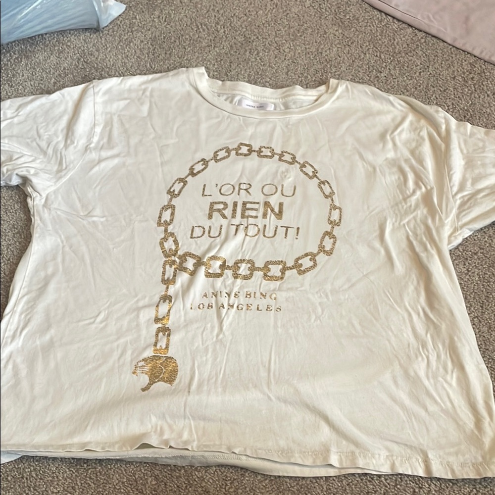 Anine Bing Cream Graphic T-Shirt